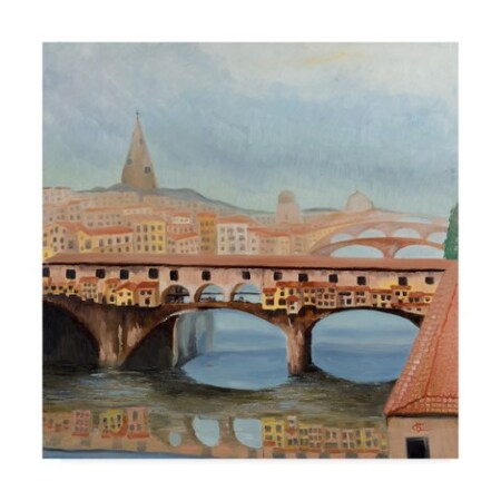 Cheryl Bartley 'Ponte Vecchio Bridge' Canvas Art,24x24